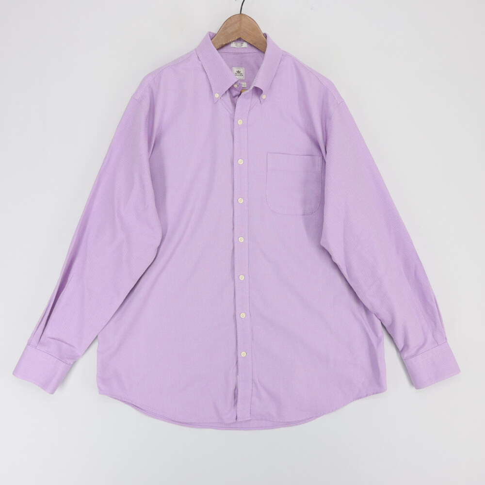 Peter Millar Nanoluxe Shirt Mens XL Purple Check Button Down Long Sleeve